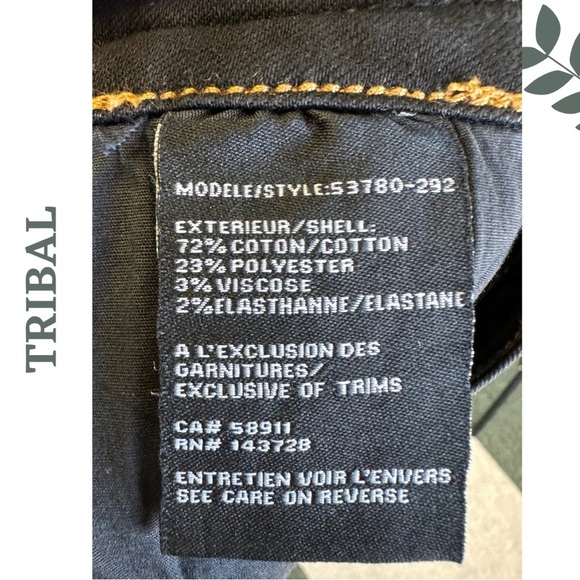 Tribal Jeans Audrey Mide Rise 5” Length Black Denim Shorts Raw Hem - Picture 8 of 8